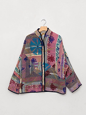 The Ladhiya Quilted Suzani Kantha Jacket