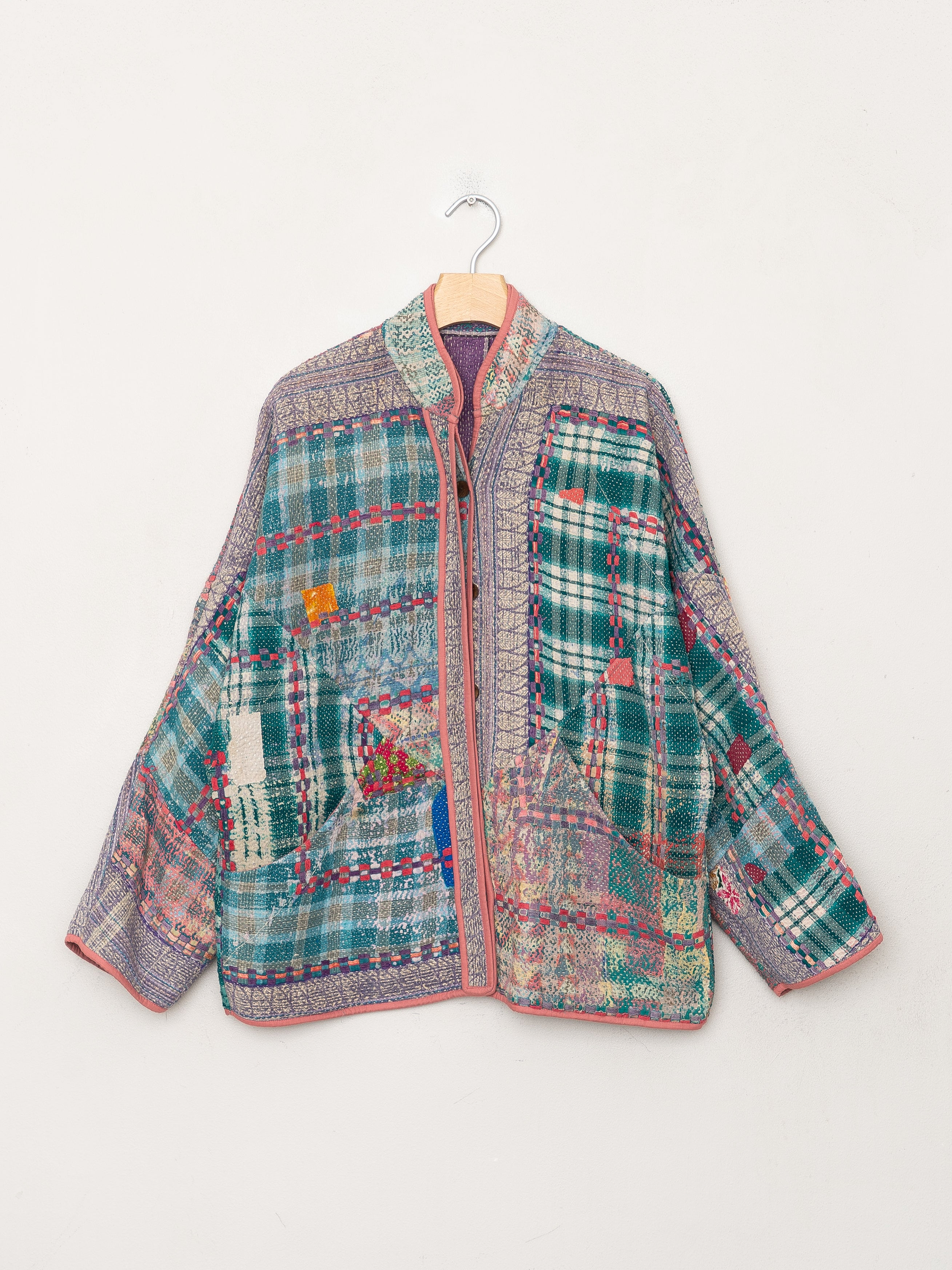 The Ladhiya Quilted Patchwork Kantha Jacket