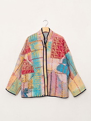 The Ladhiya Quilted Patchwork Kantha Jacket
