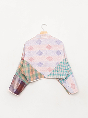 The Kaira Cropped Quilted Mix Match Kantha Jacket Wholesale
