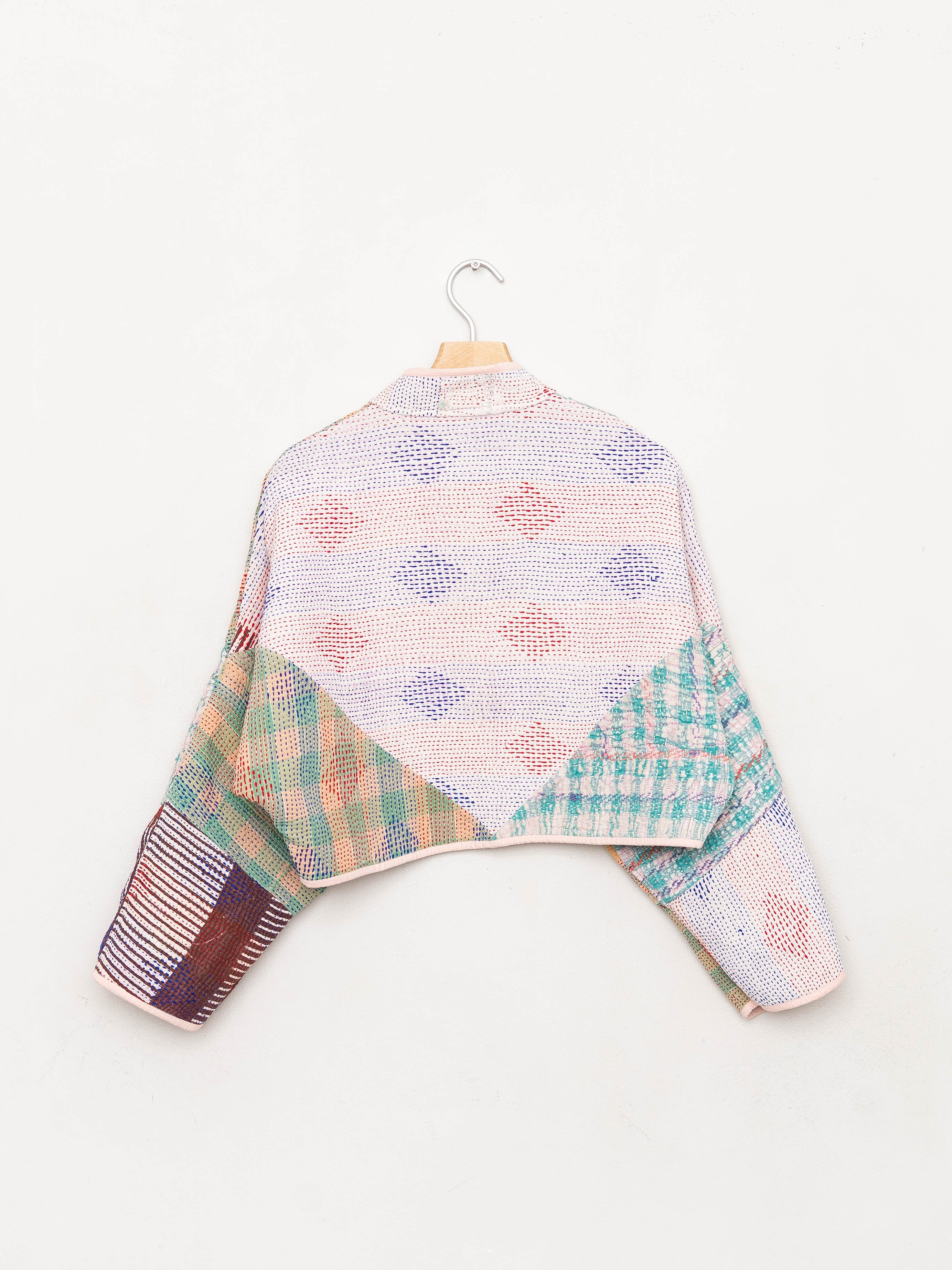 The Kaira Cropped Quilted Mix Match Kantha Jacket Wholesale