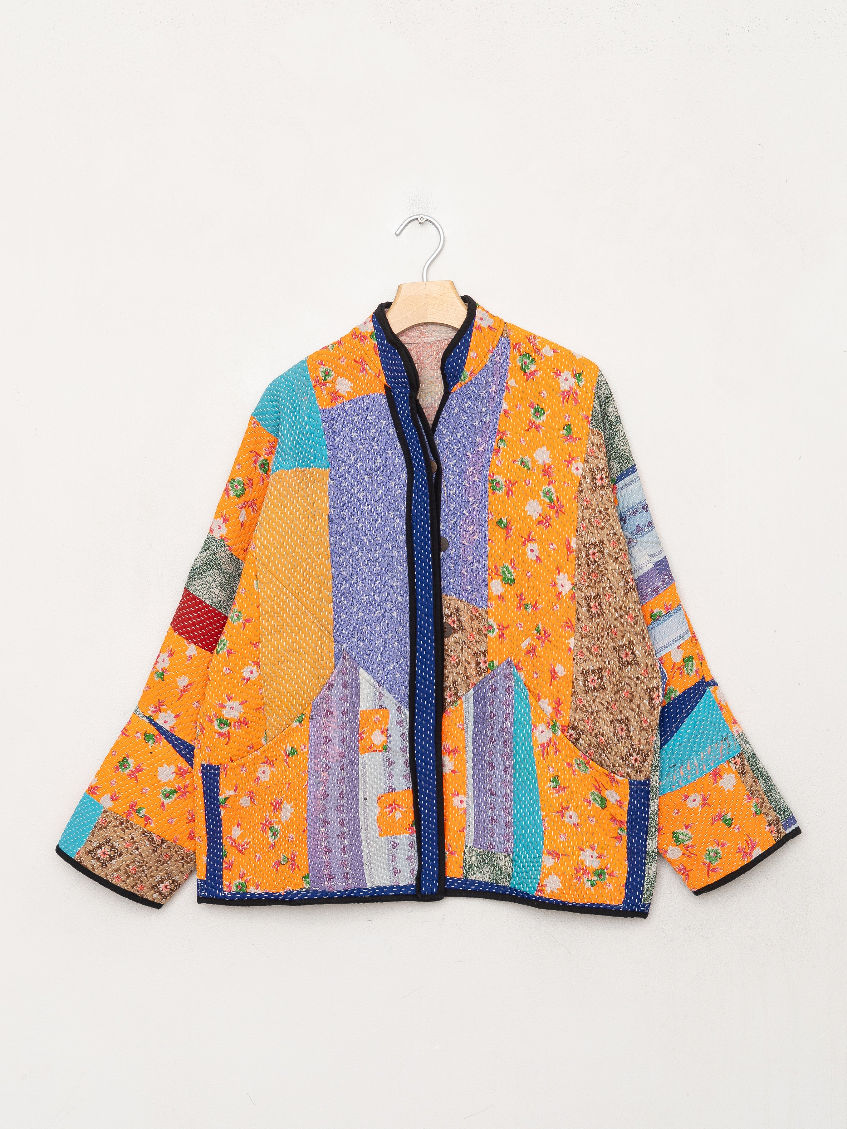 The Ladhiya Quilted Patchwork Kantha Jacket