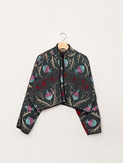 The Kaira Cropped Suzani Quilted Kantha Jacket
