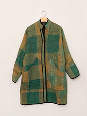 The Sai Quilted Indigo Kantha Coat