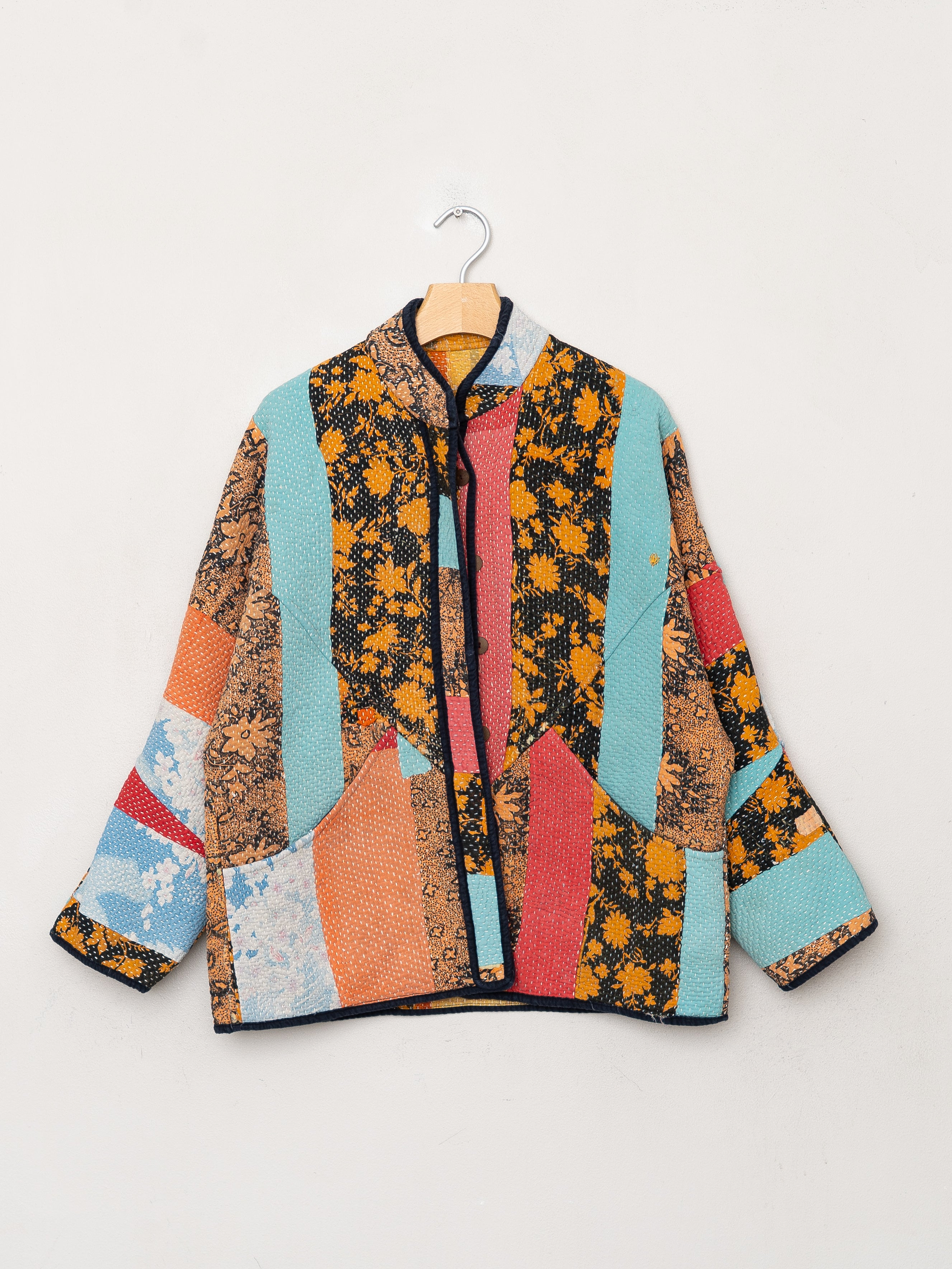 The Ladhiya Quilted Patchwork Kantha Jacket