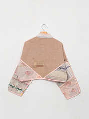 The Kaira Cropped Quilted Patchwork Kantha Jacket