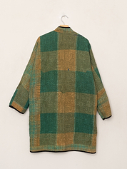 The Sai Quilted Indigo Kantha Coat