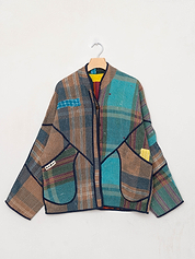 The Ladhiya Quilted Patchwork Kantha Jacket