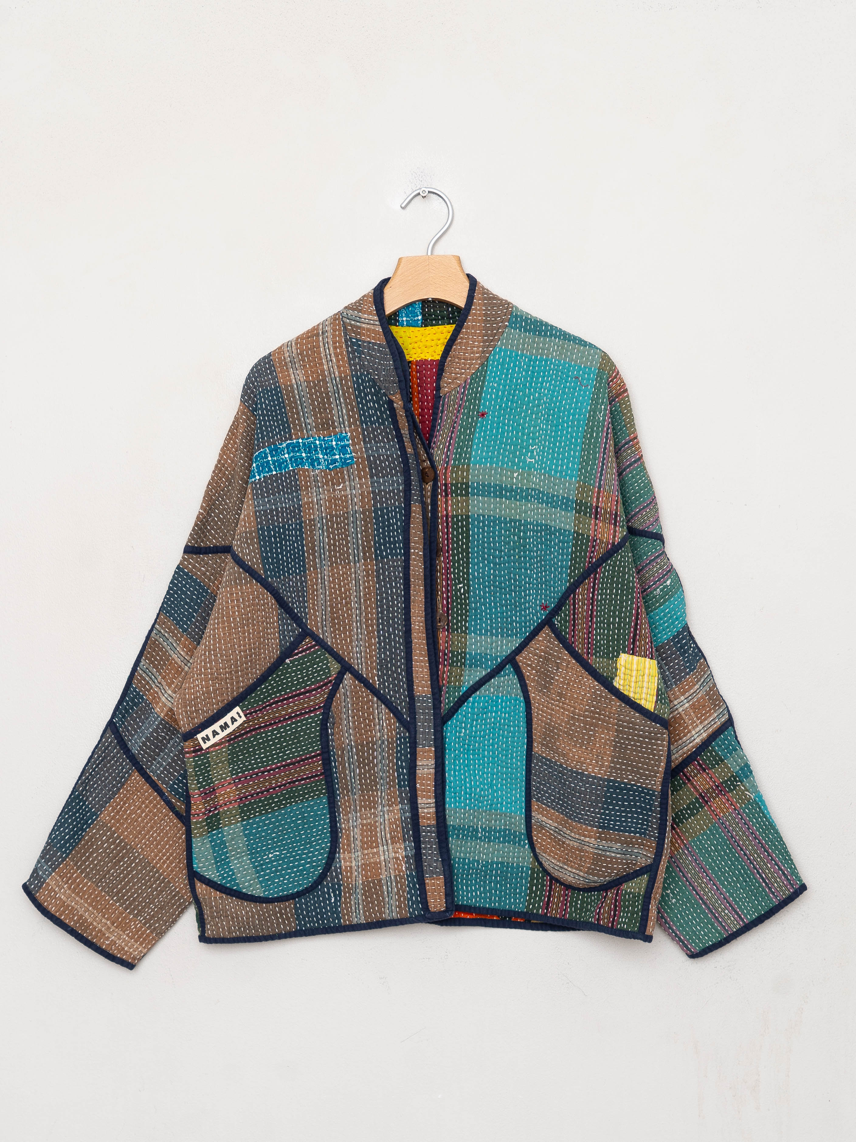 The Ladhiya Quilted Patchwork Kantha Jacket