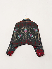 The Kaira Cropped Suzani Quilted Kantha Jacket