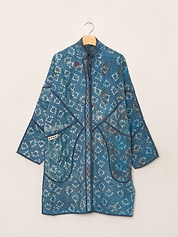 The Sai Quilted Indigo Kantha Coat
