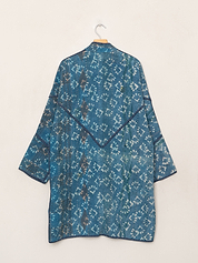The Sai Quilted Indigo Kantha Coat