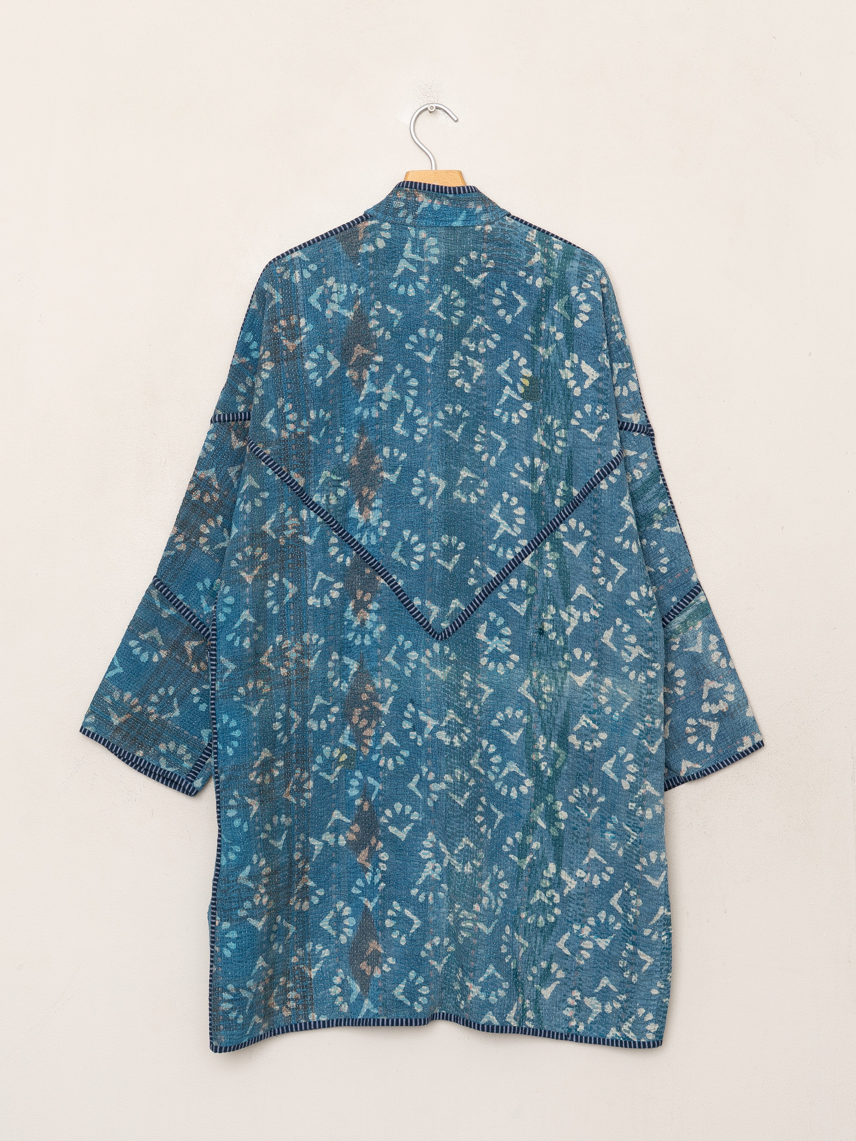 The Sai Quilted Indigo Kantha Coat