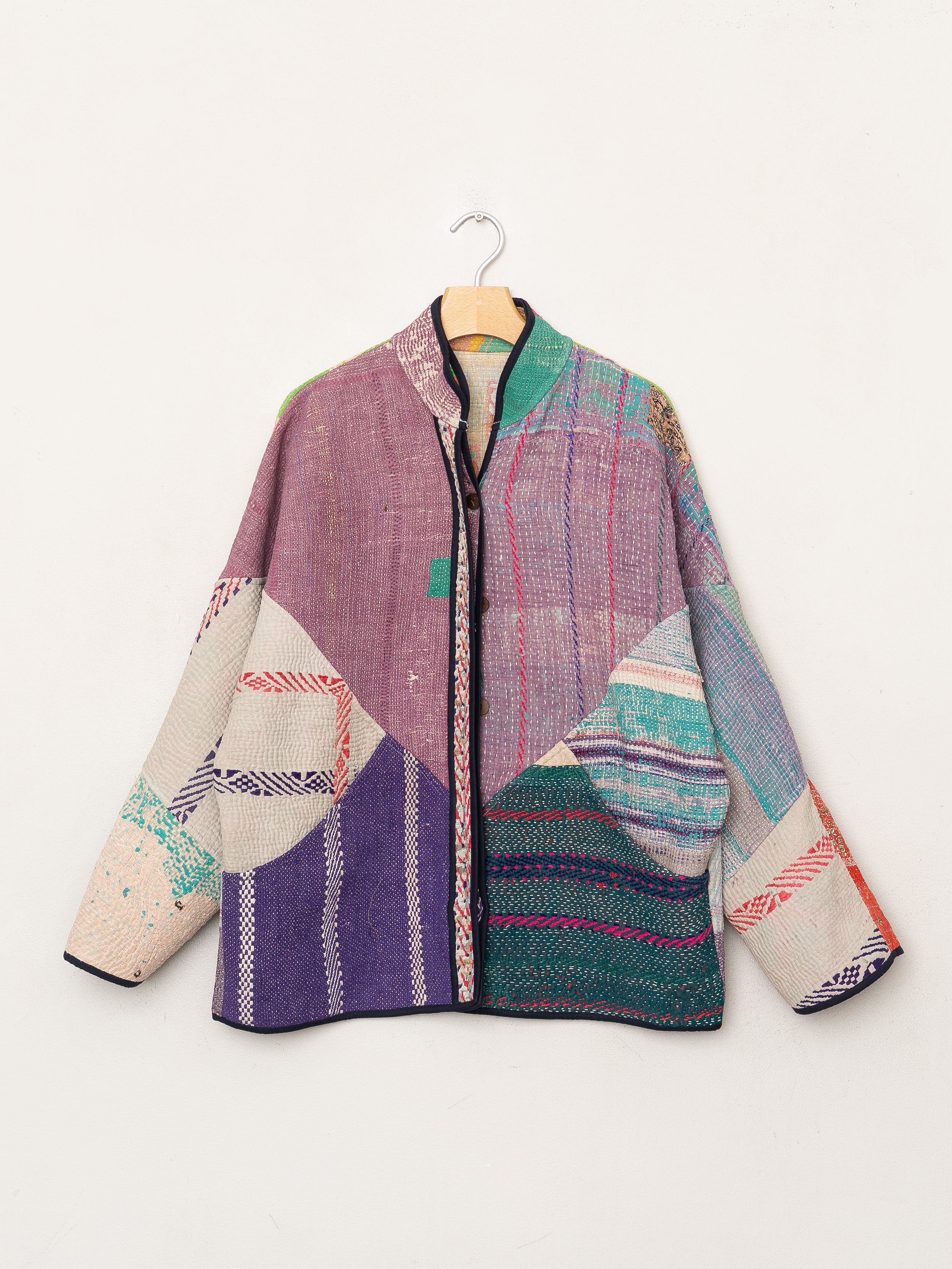 The Ladhiya Quilted Patchwork Kantha Jacket