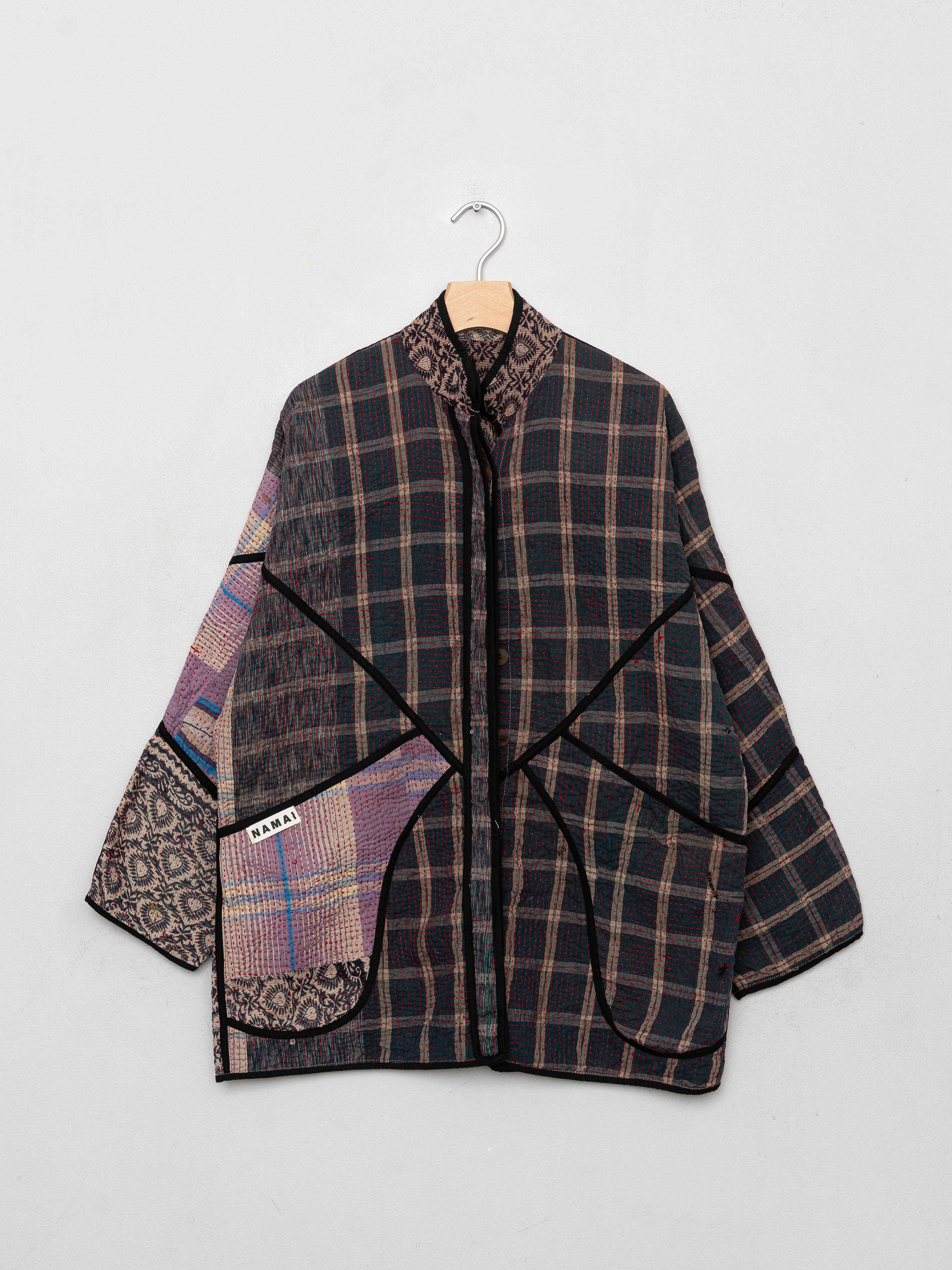 The Narmada Quilted Patchwork Kantha Jacket