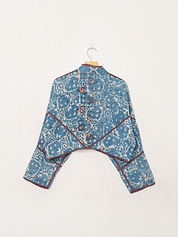 The Kaira Cropped Quilted Indigo Kantha Jacket