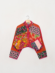 The Kaira Cropped Quilted Patchwork Kantha Jacket