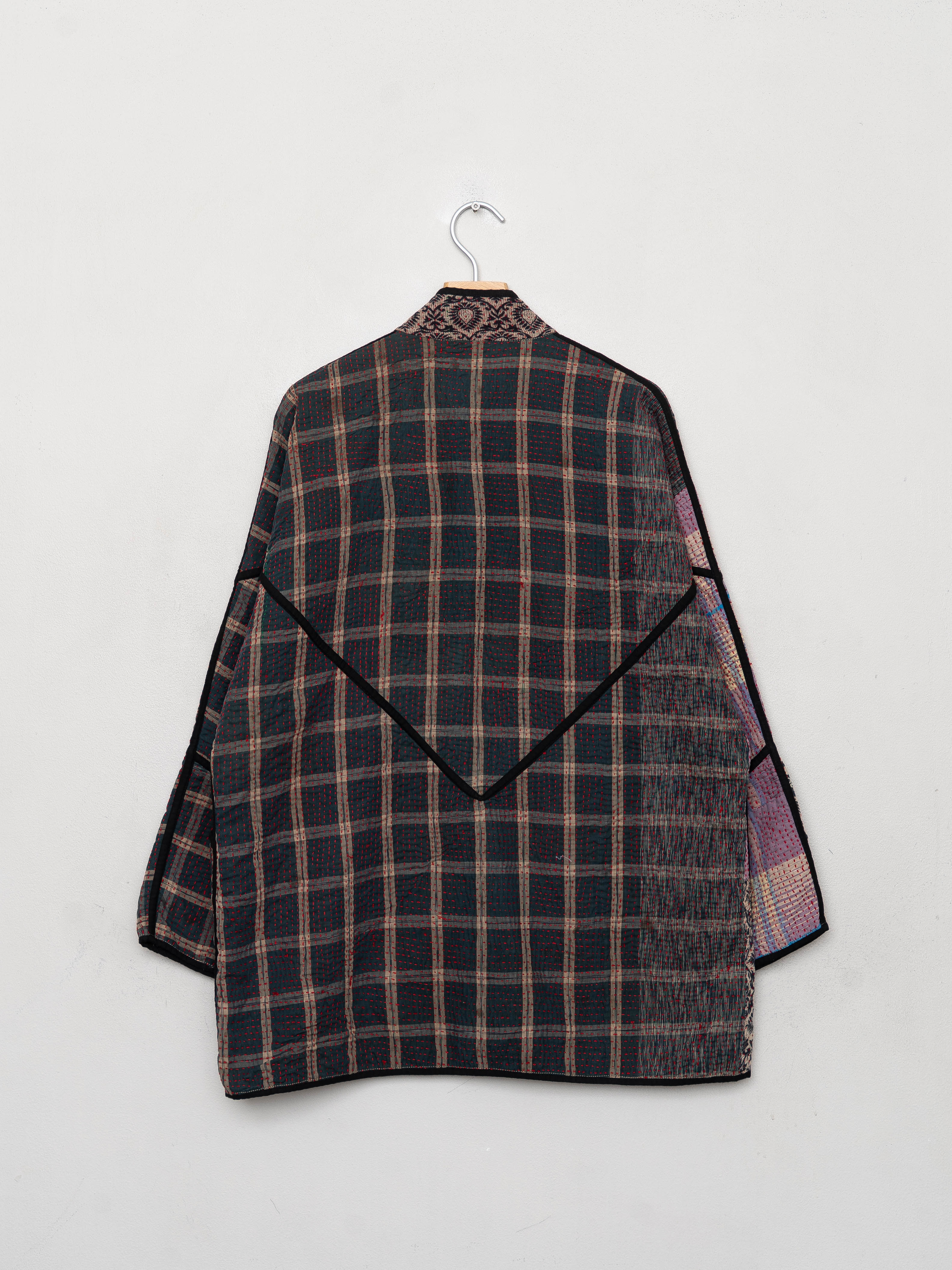 The Narmada Quilted Patchwork Kantha Jacket