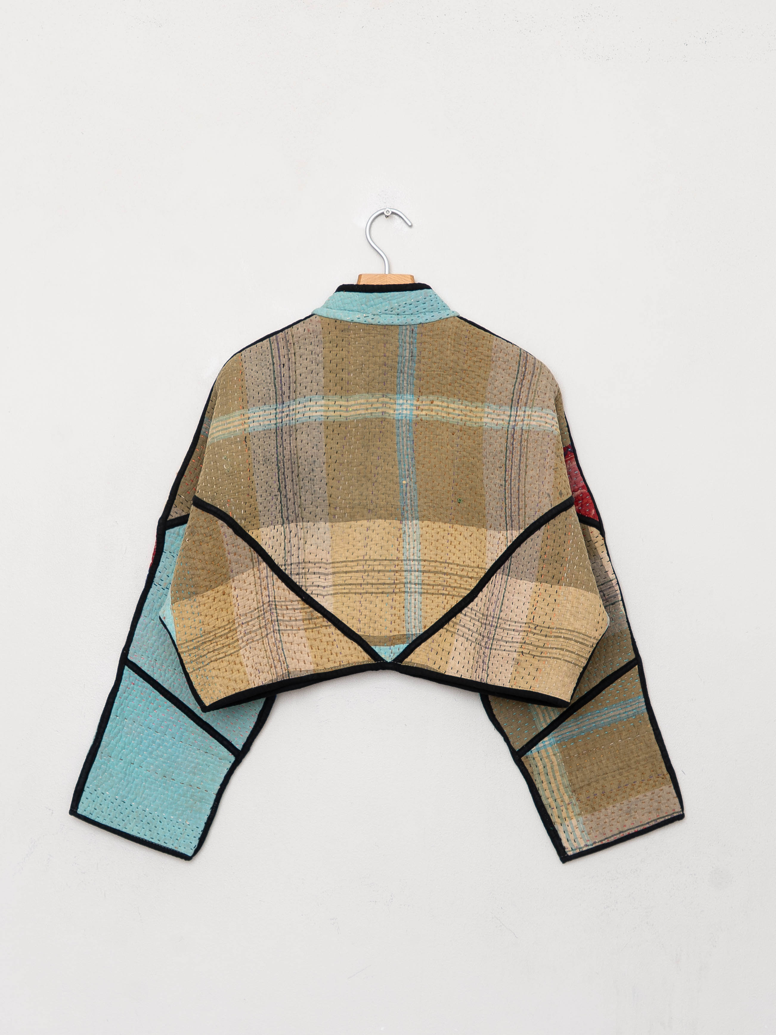 The Kaira Cropped Quilted Patchwork Kantha Jacket