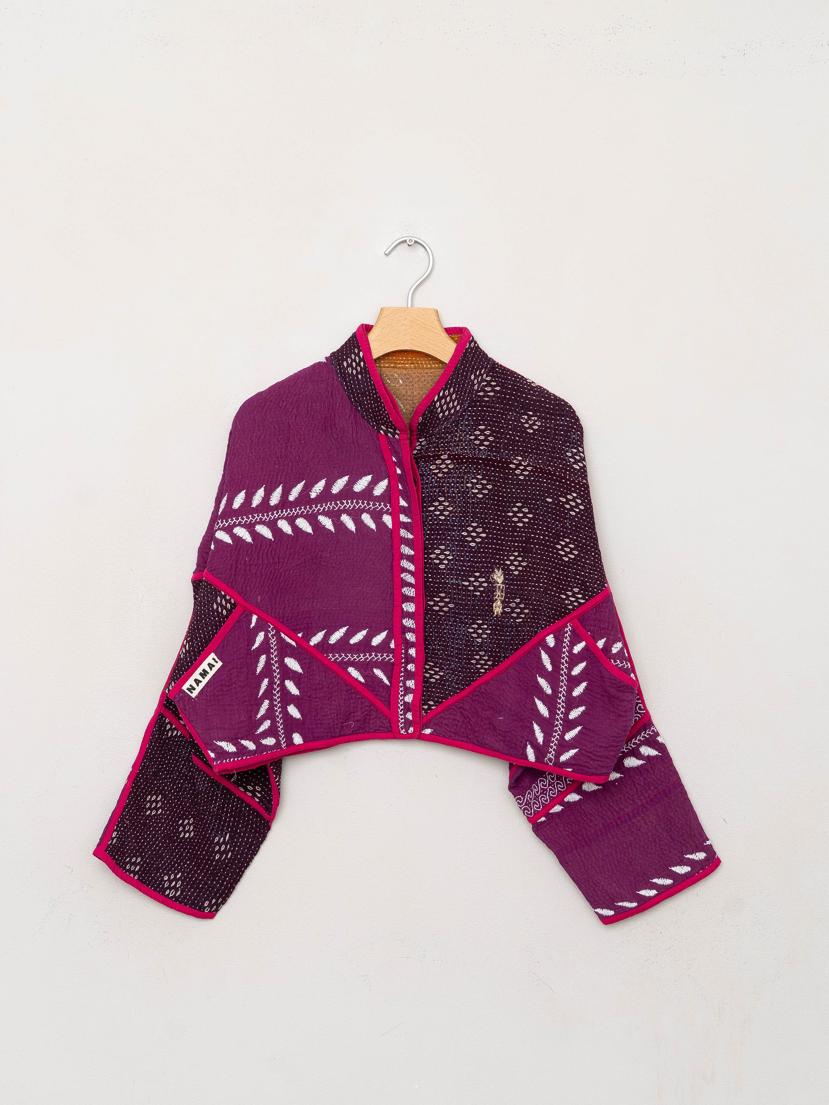 The Kaira Cropped Suzani Quilted Kantha Jacket