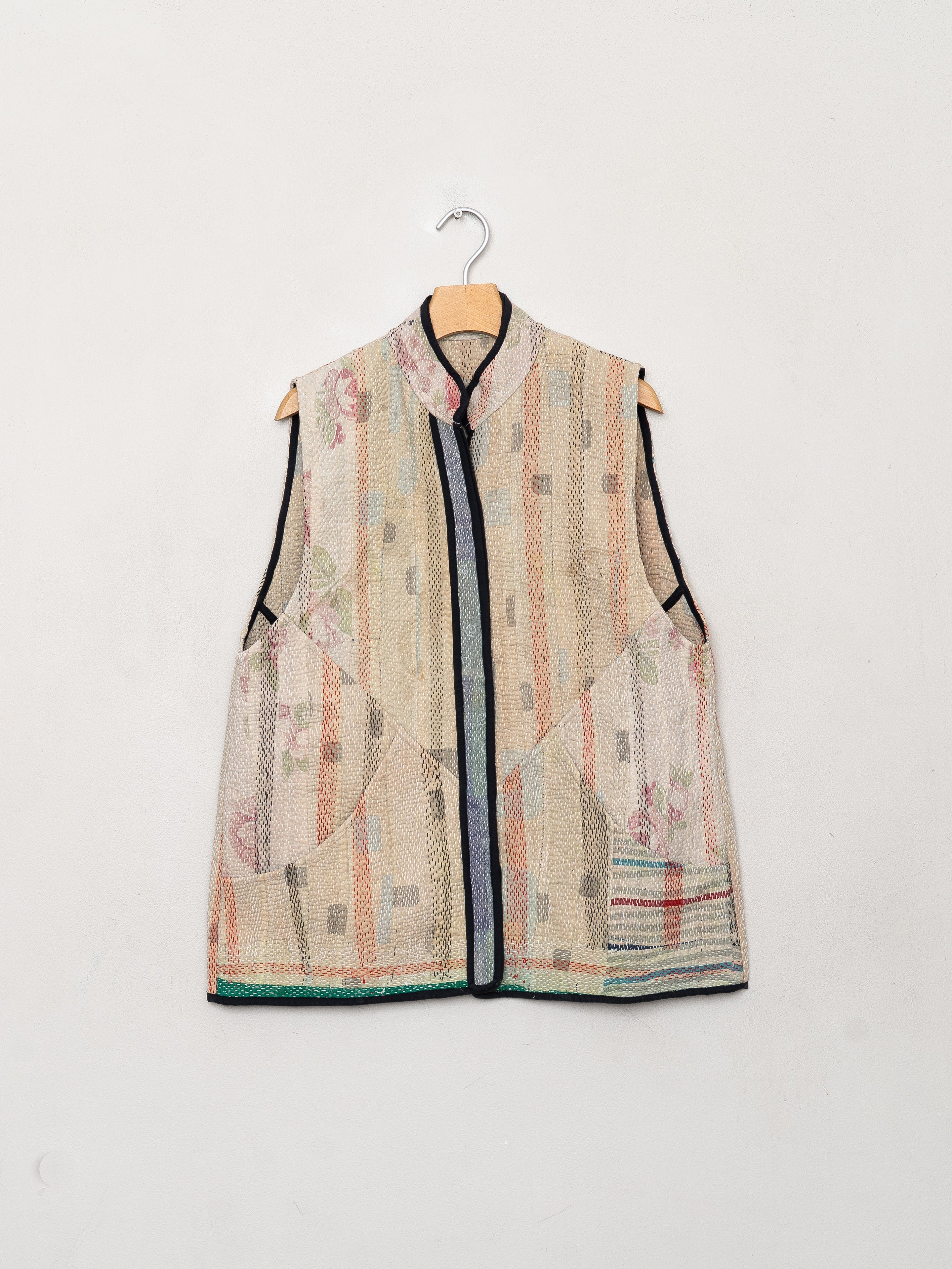 The Ladhiya Quilted Patchwork Kantha Vest