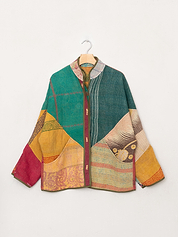 The Ladhiya Quilted Patchwork Kantha Jacket