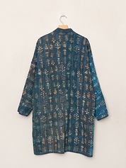 The Sai Quilted Indigo Kantha Coat