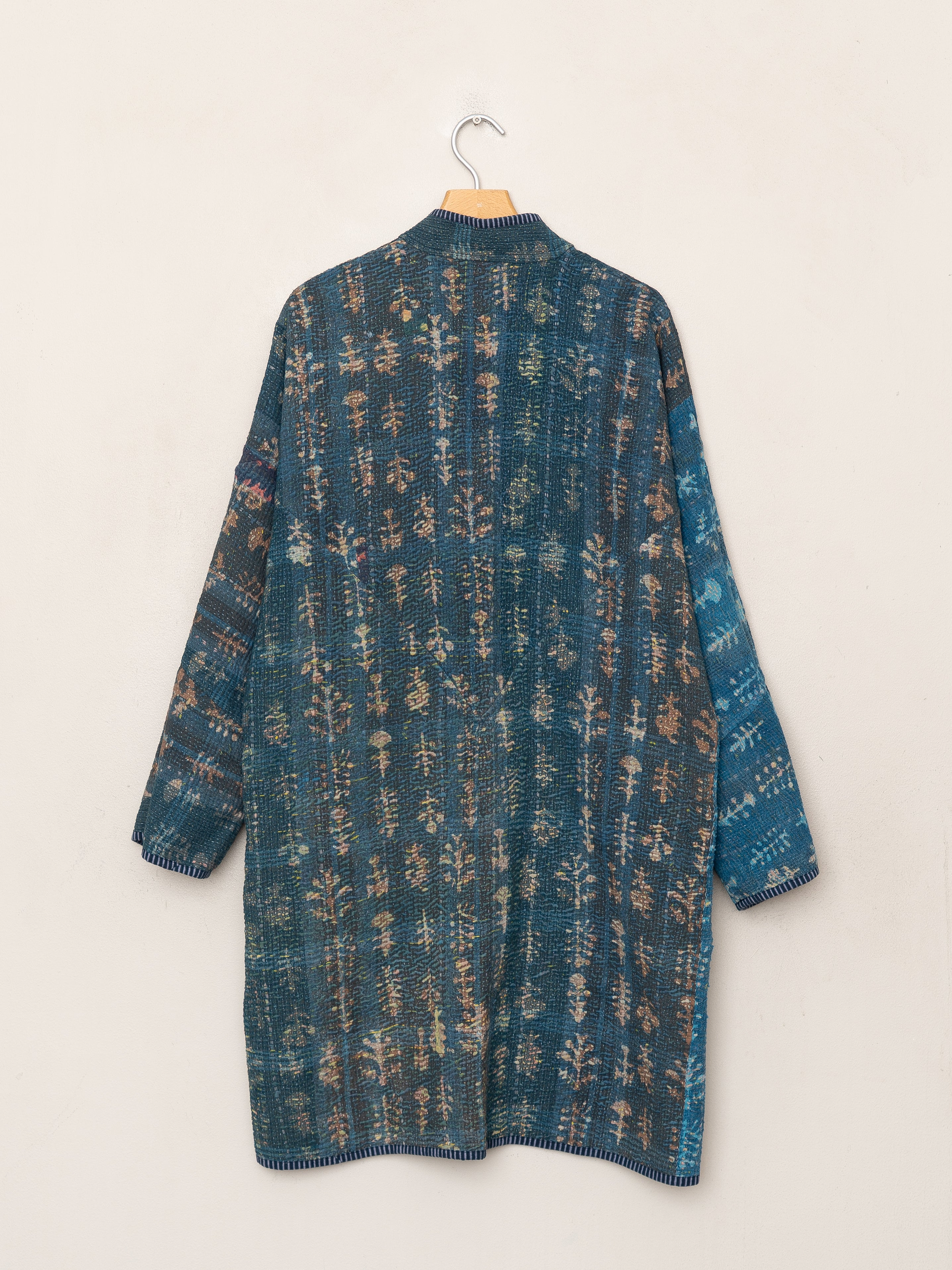 The Sai Quilted Indigo Kantha Coat