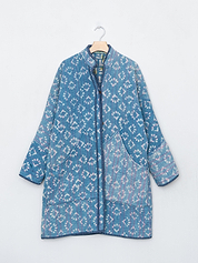 The Sai Quilted Indigo Kantha Coat