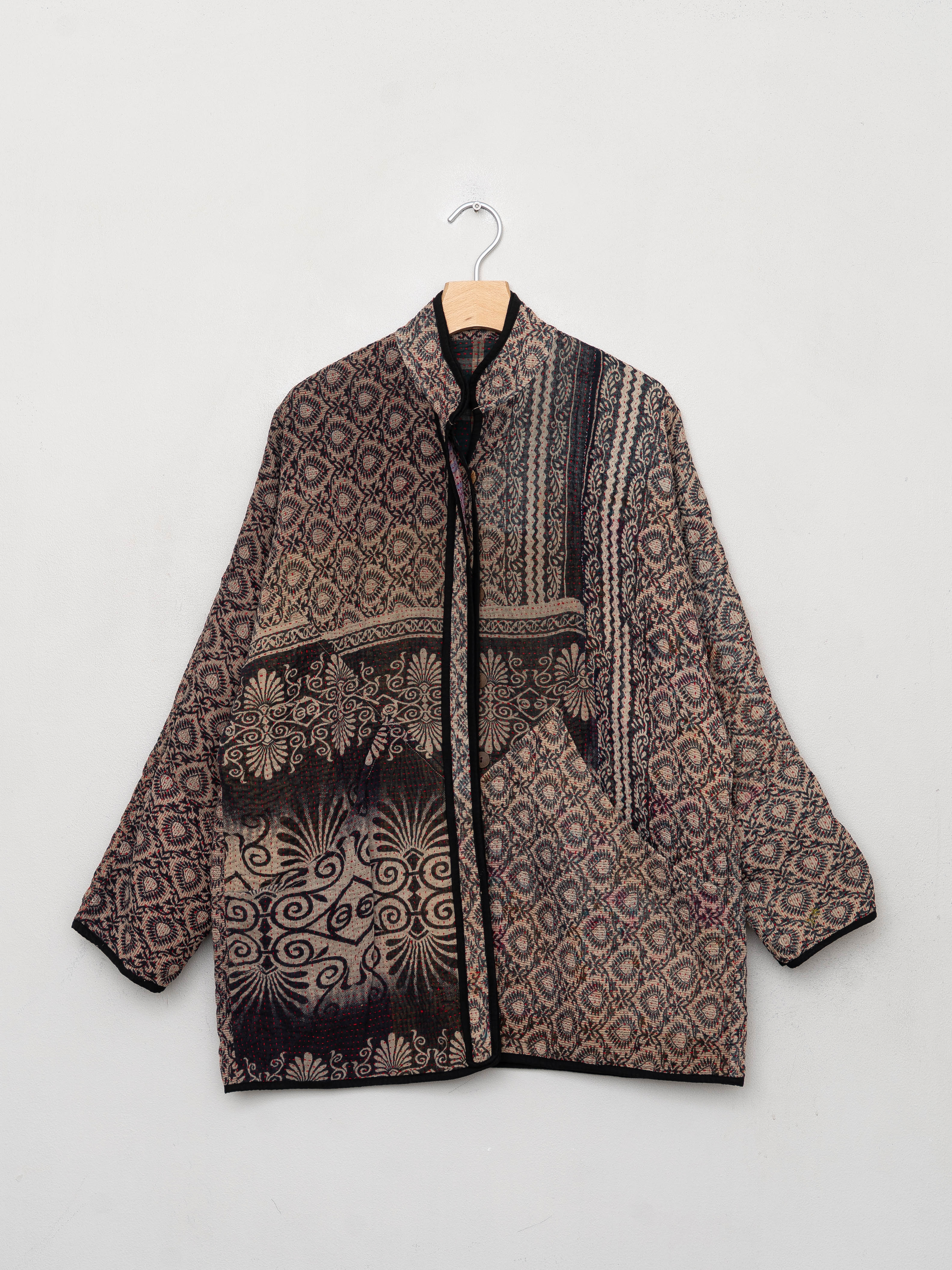 The Narmada Quilted Patchwork Kantha Jacket