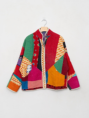 The Ladhiya Petite Quilted Patchwork Kantha Jacket