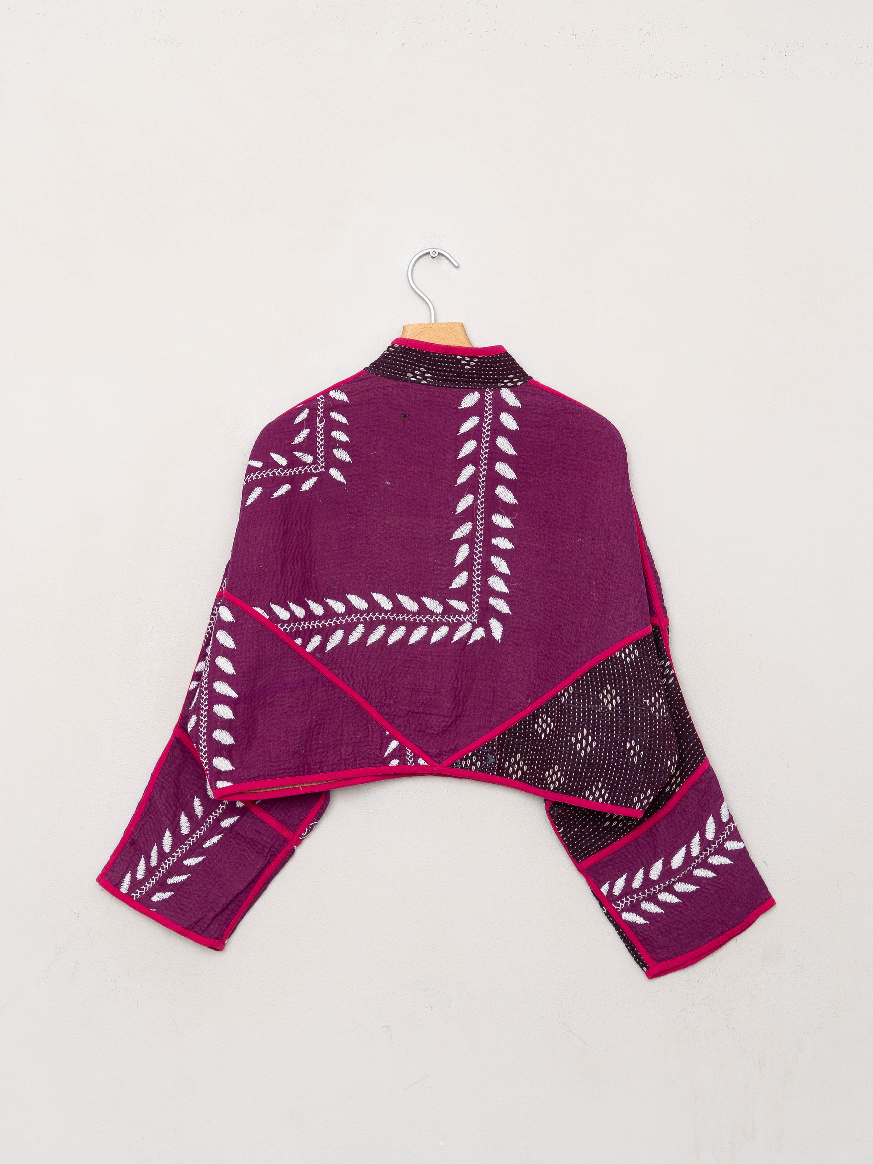 The Kaira Cropped Suzani Quilted Kantha Jacket