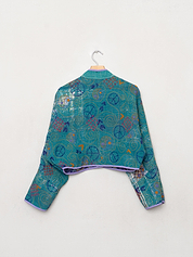 The Kaira Cropped Suzani Quilted Kantha Jacket