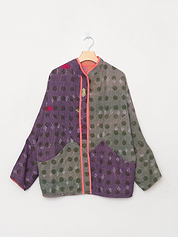 The Ishani Quilted Indigo Kantha Jacket