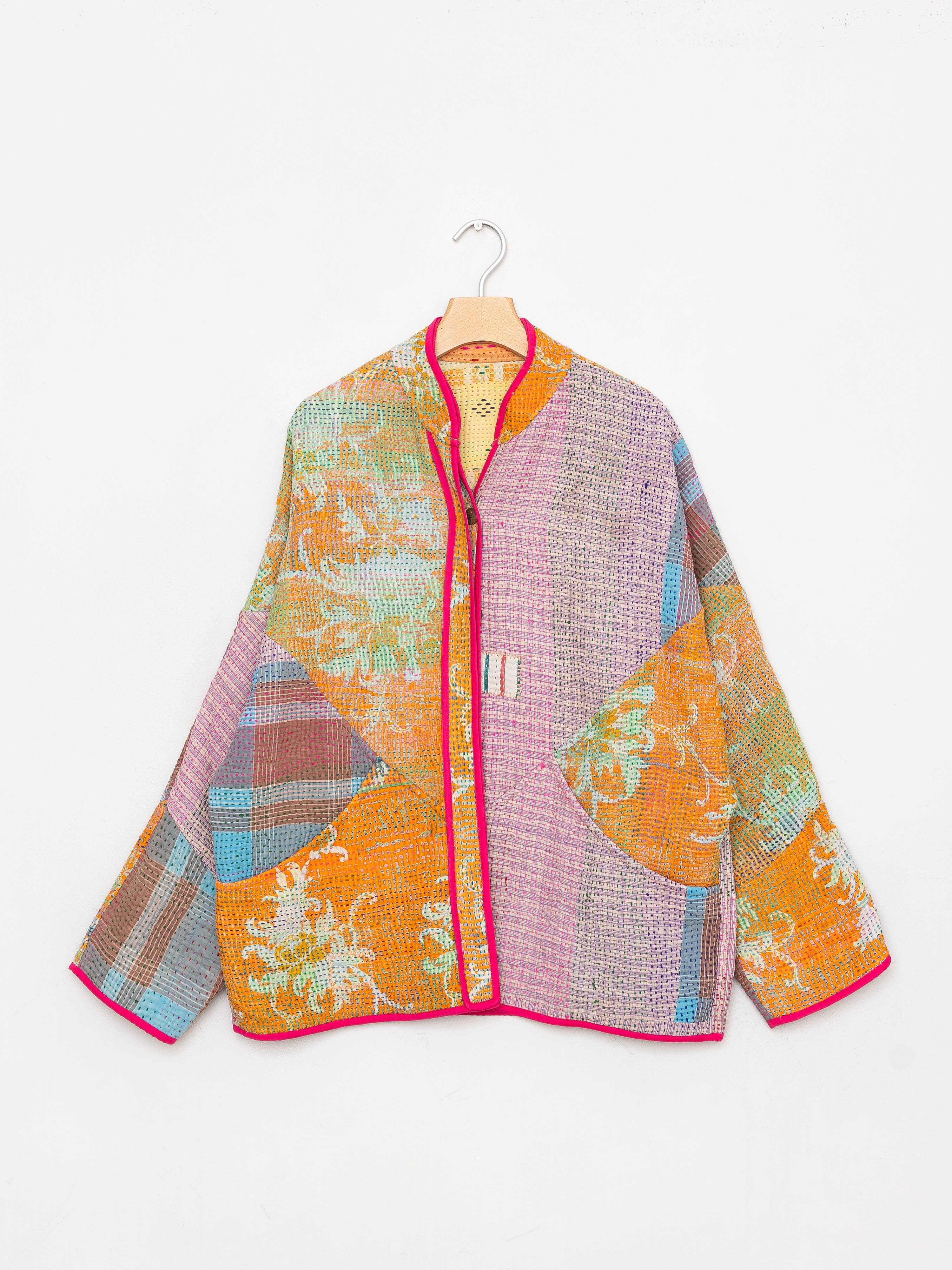 The Ladhiya Quilted Patchwork Kantha Jacket