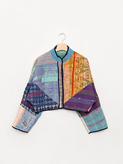 The Kaira Cropped Quilted Patchwork Kantha Jacket Wholesale
