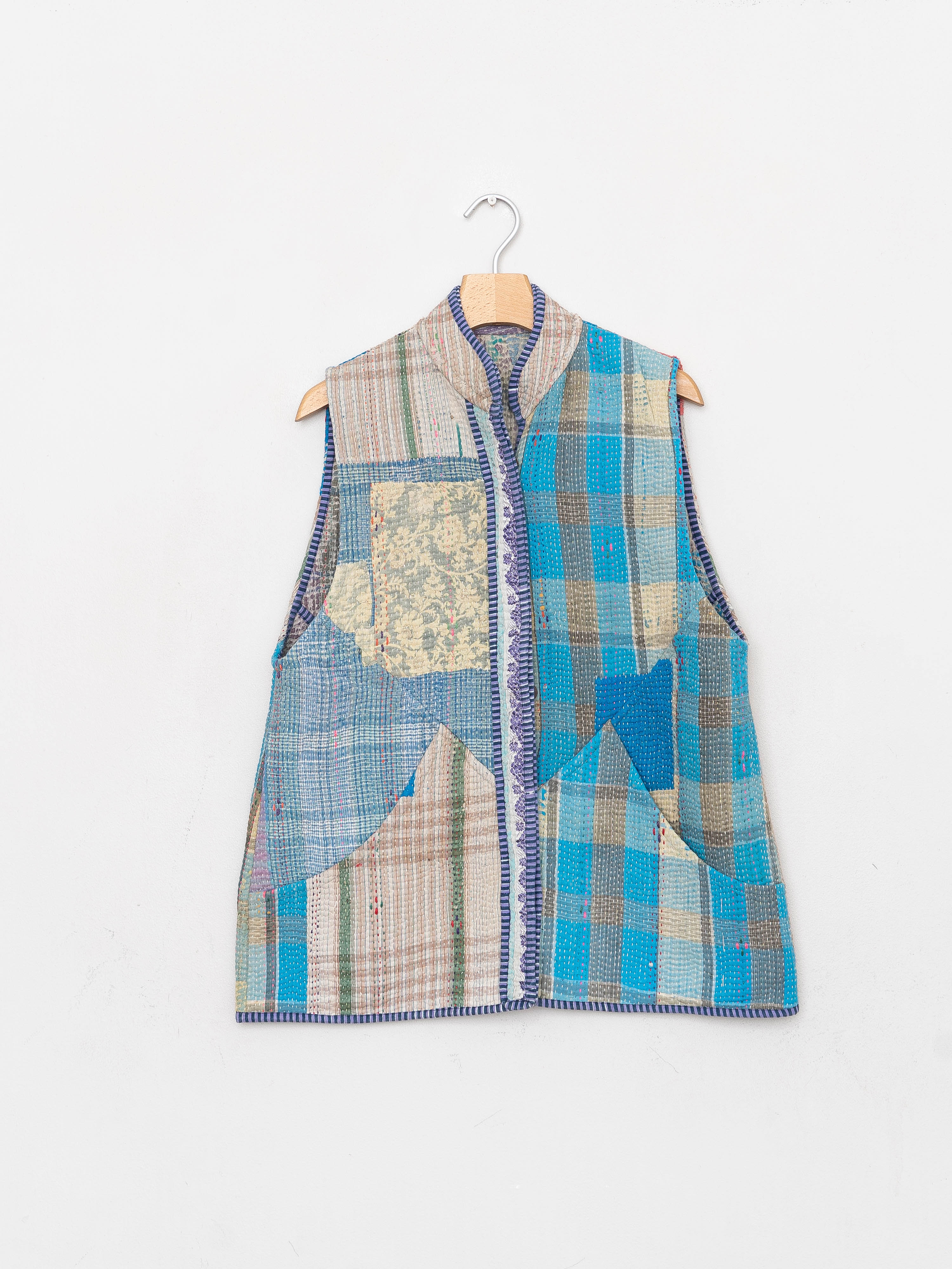 The Ladhiya Quilted Patchwork Kantha Vest