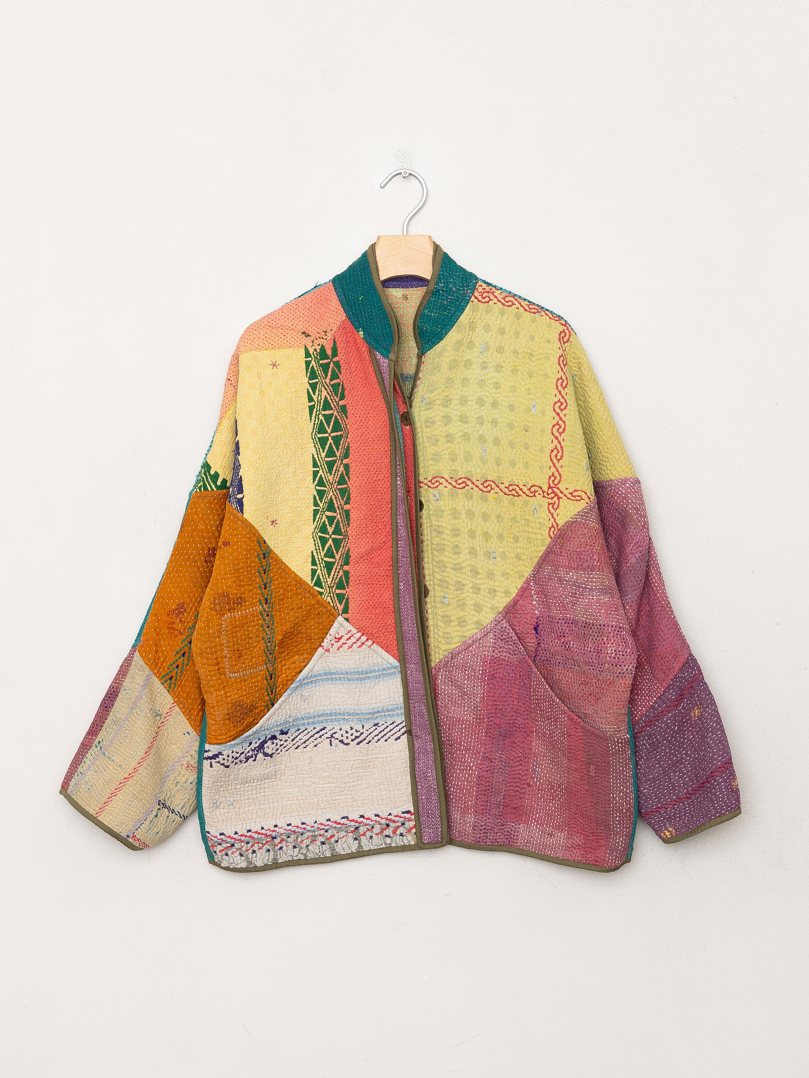 The Ladhiya Quilted Patchwork Kantha Jacket