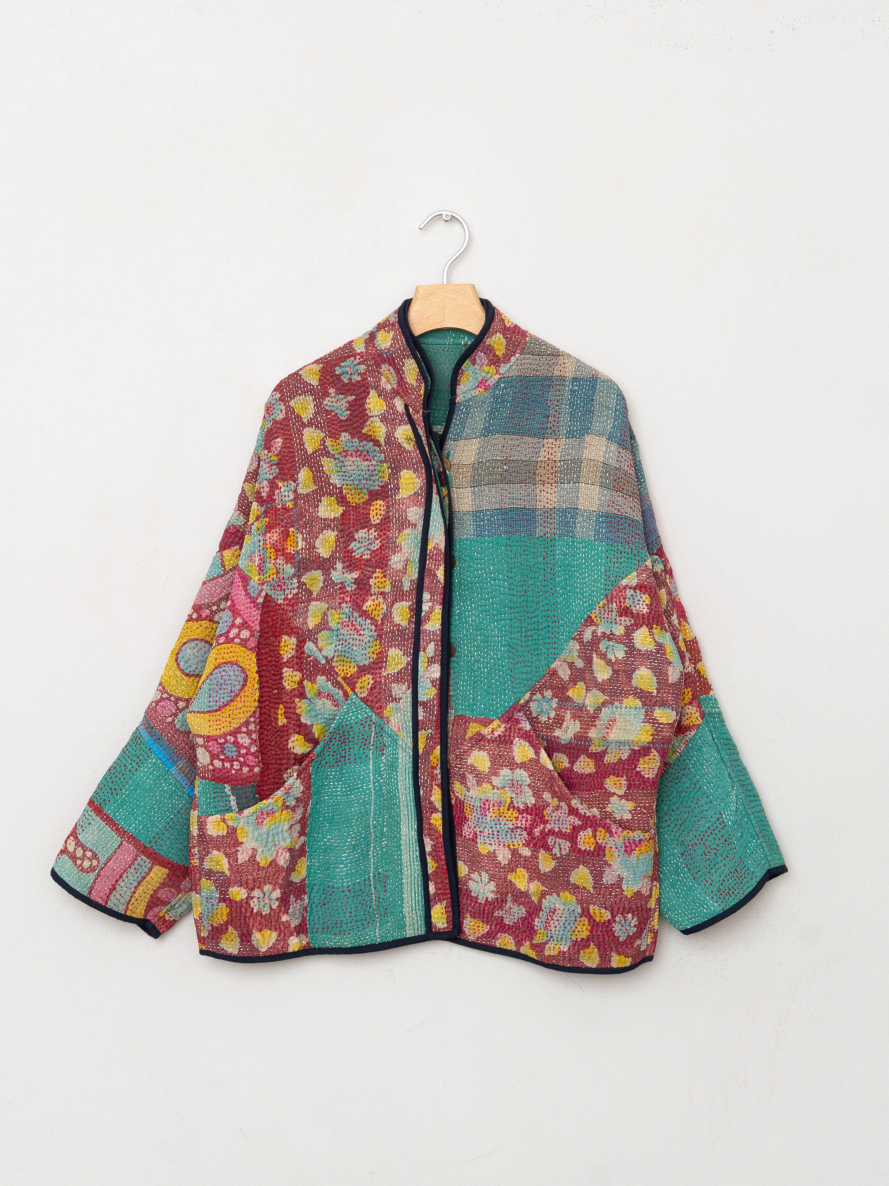The Ladhiya Quilted Patchwork Kantha Jacket