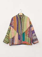 The Ladhiya Quilted Patchwork Kantha Jacket