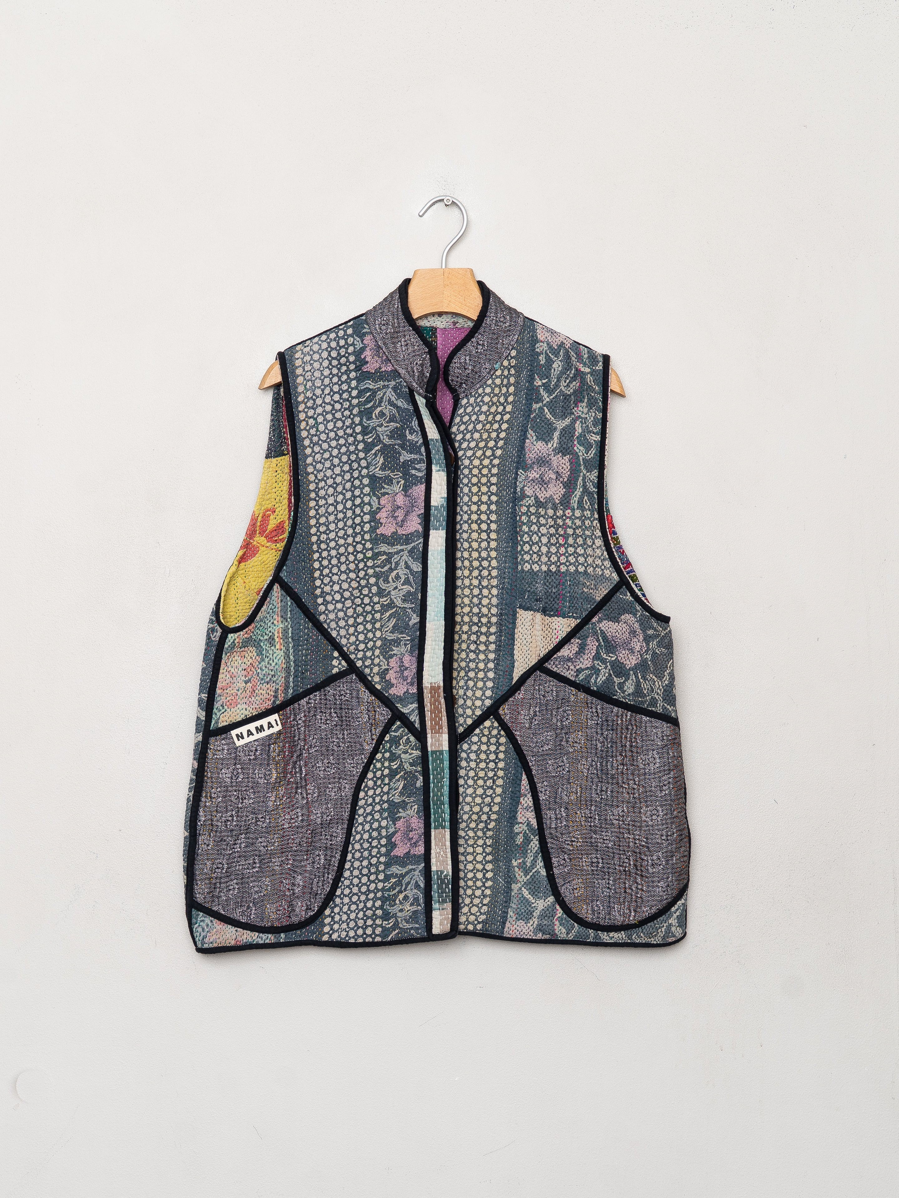 The Ladhiya Quilted Patchwork Kantha Vest