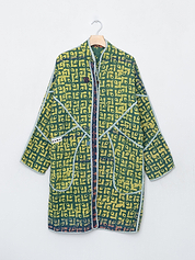 The Sai Quilted Indigo Kantha Coat