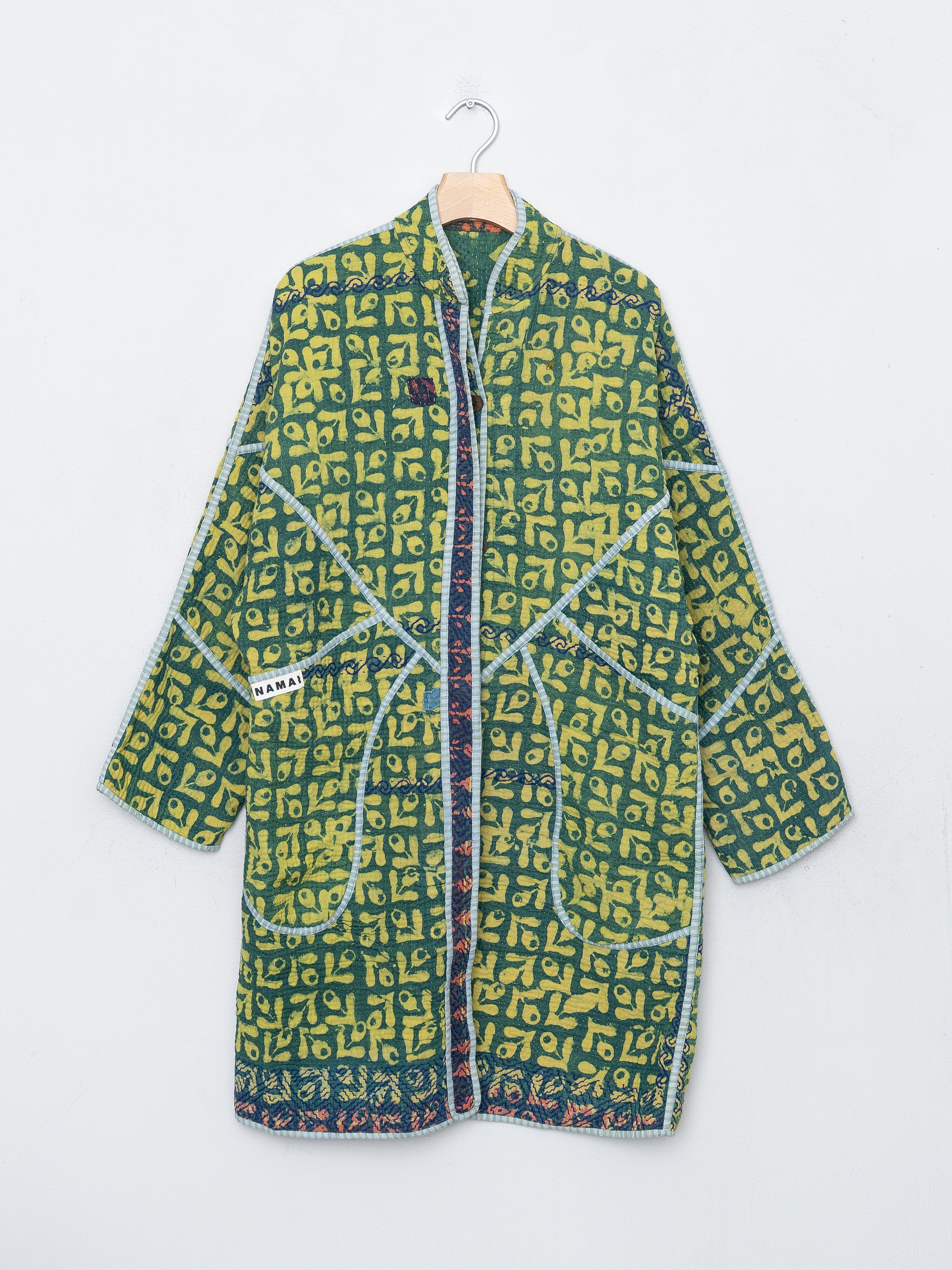 The Sai Quilted Indigo Kantha Coat