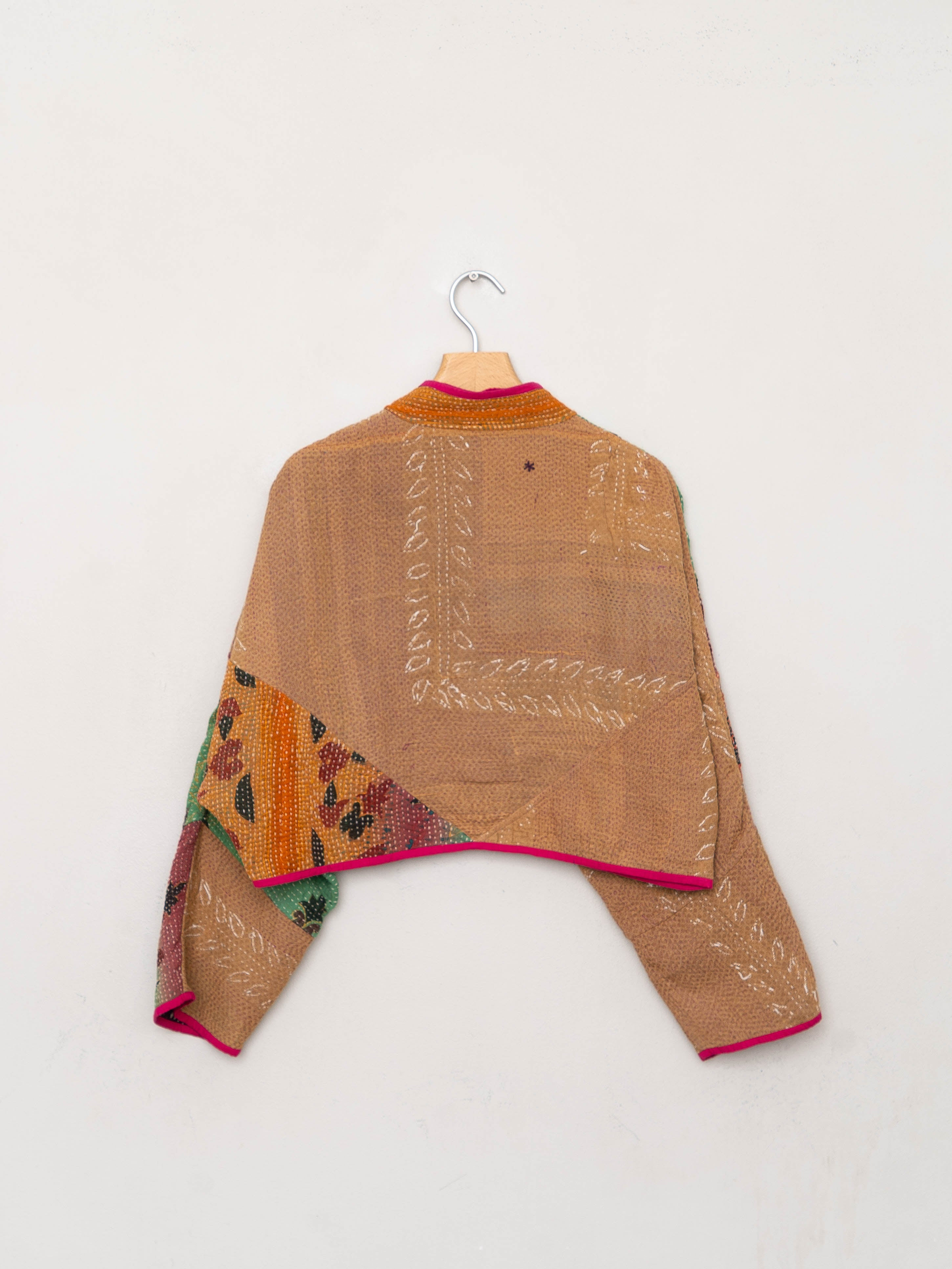 The Kaira Cropped Suzani Quilted Kantha Jacket