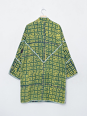 The Sai Quilted Indigo Kantha Coat