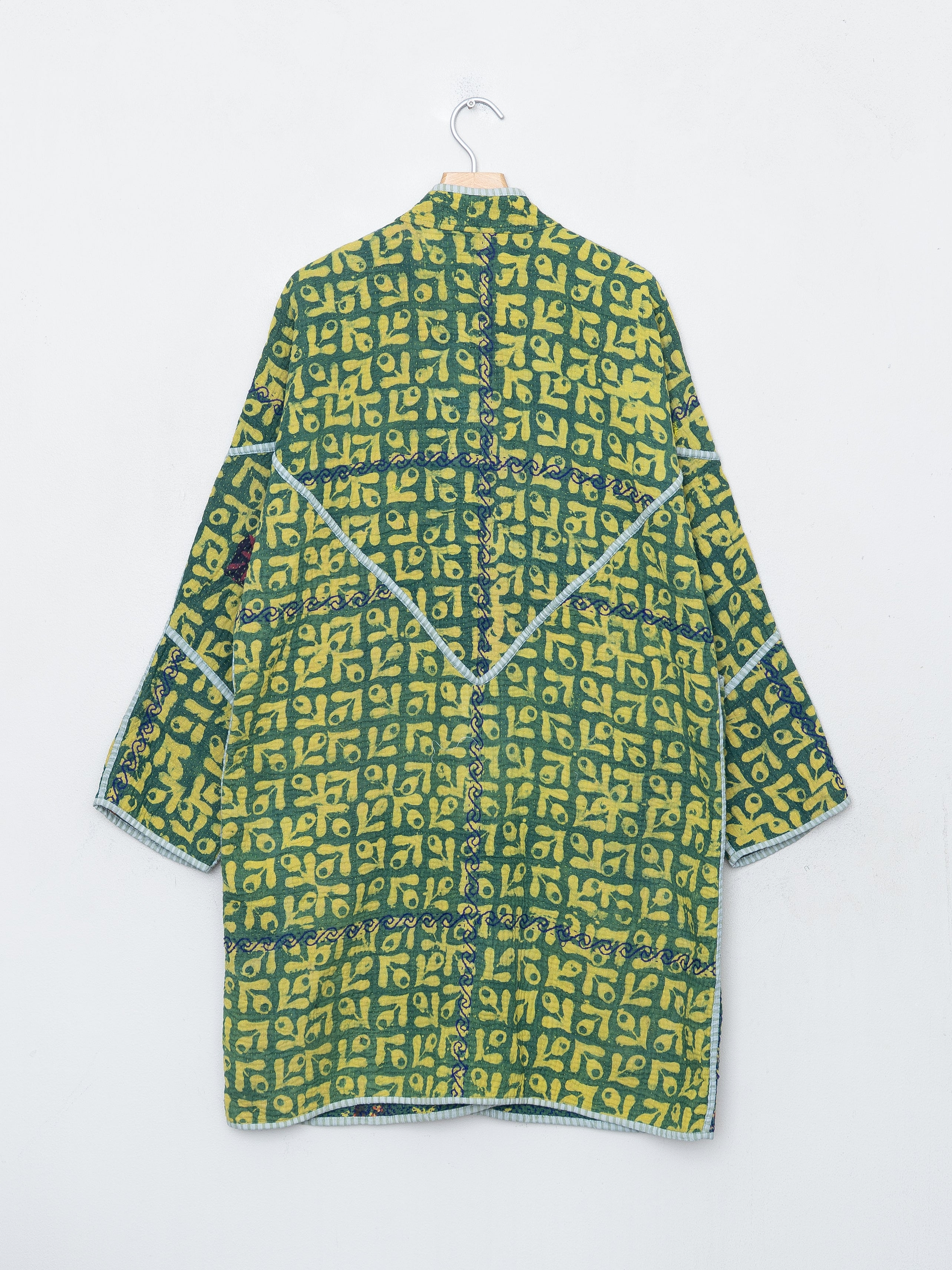 The Sai Quilted Indigo Kantha Coat