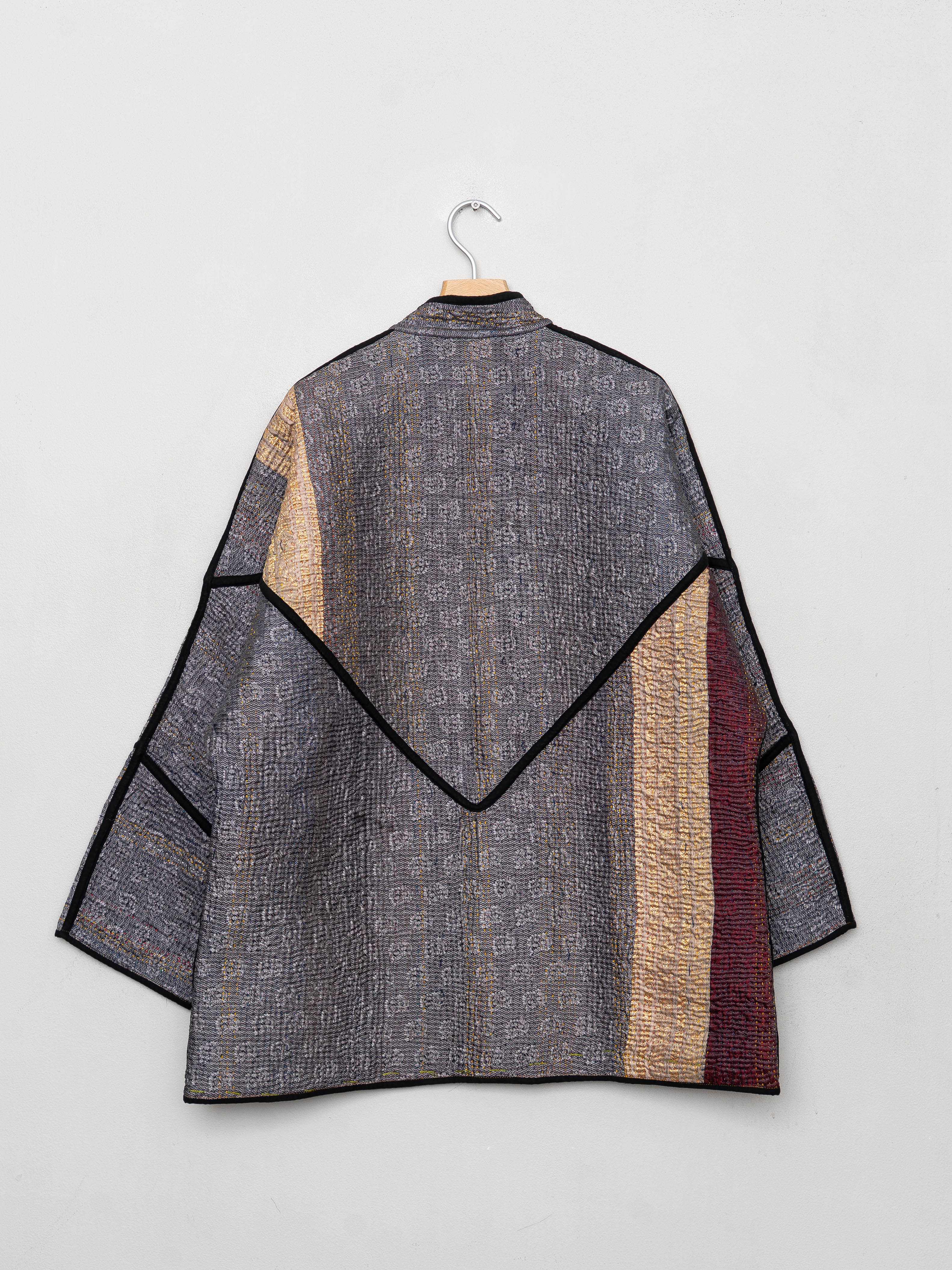 The Narmada Quilted Patchwork Kantha Jacket