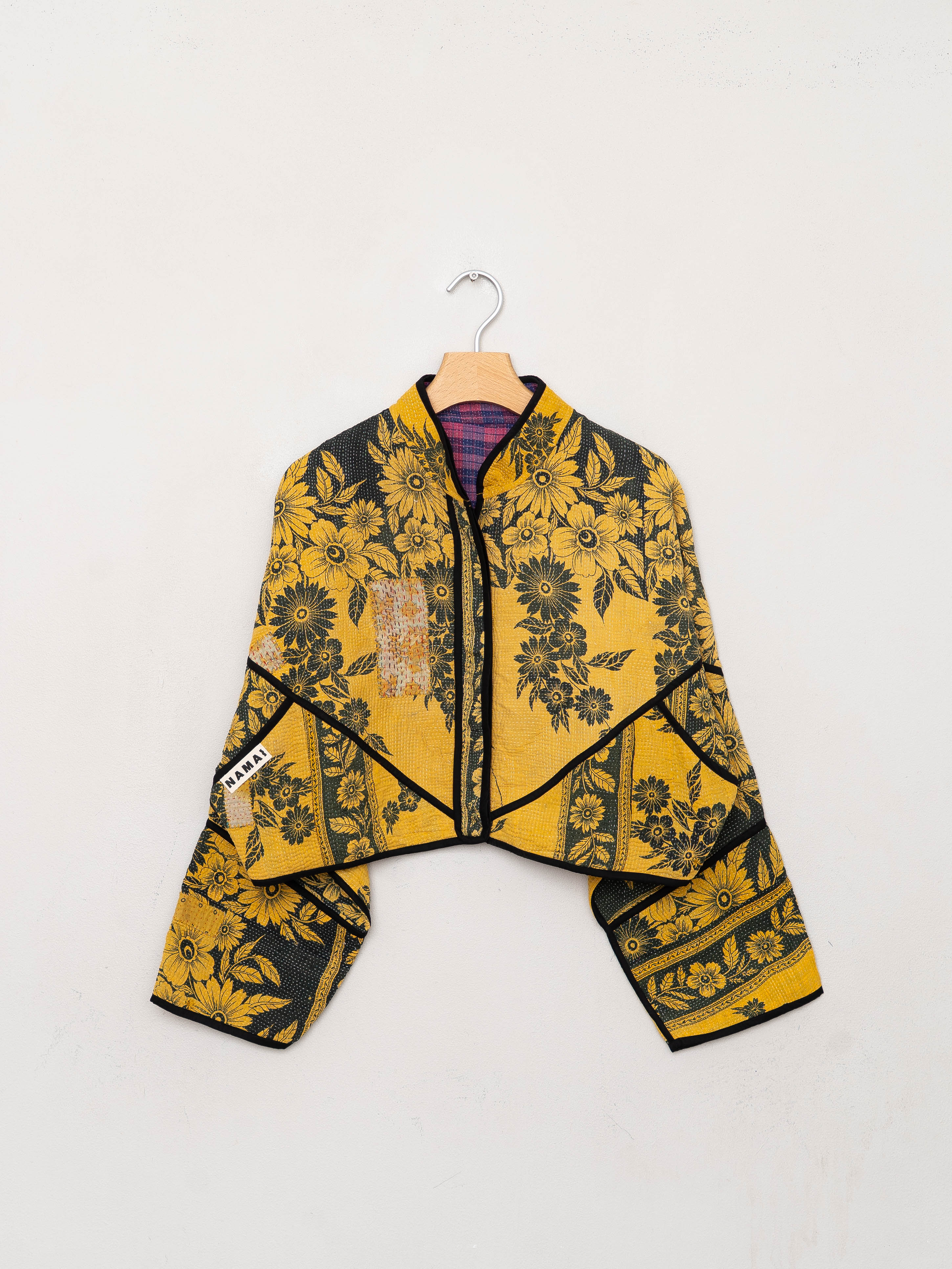 The Kaira Cropped Suzani Quilted Kantha Jacket