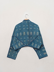 The Kaira Cropped Quilted Indigo Kantha Jacket
