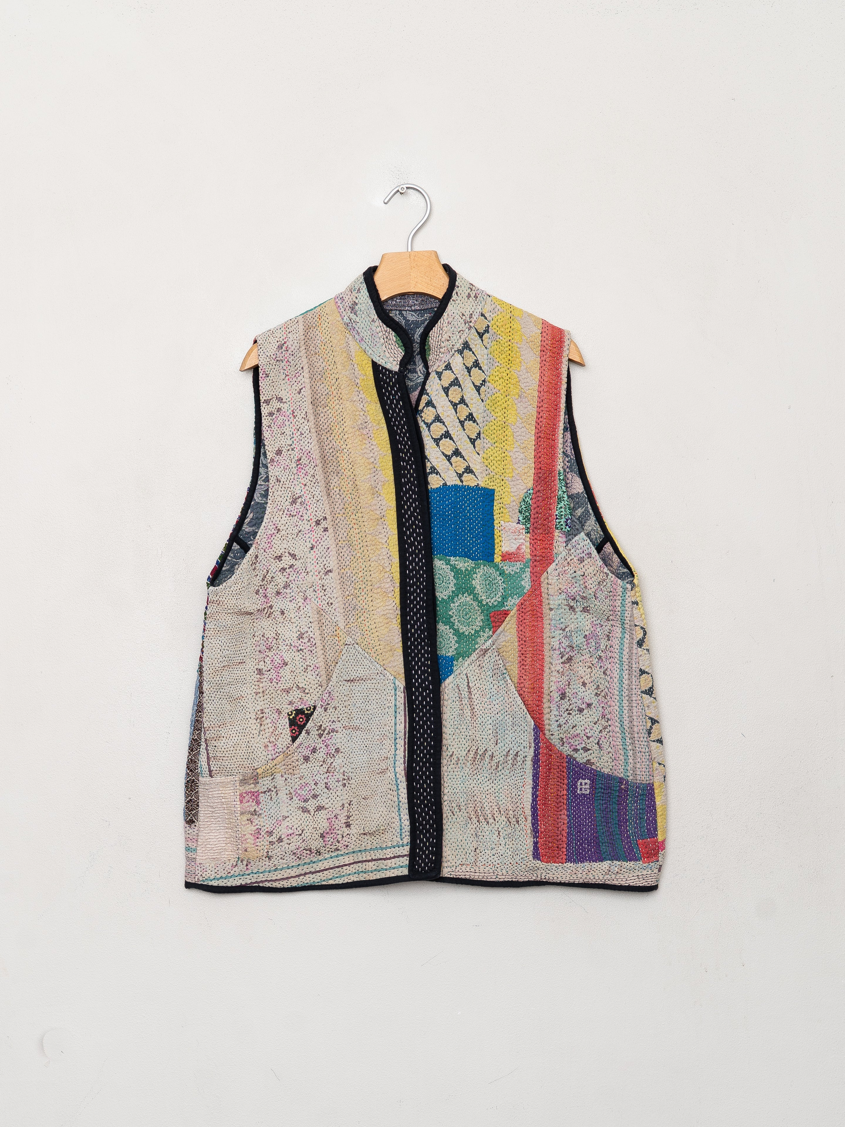 The Ladhiya Quilted Patchwork Kantha Vest